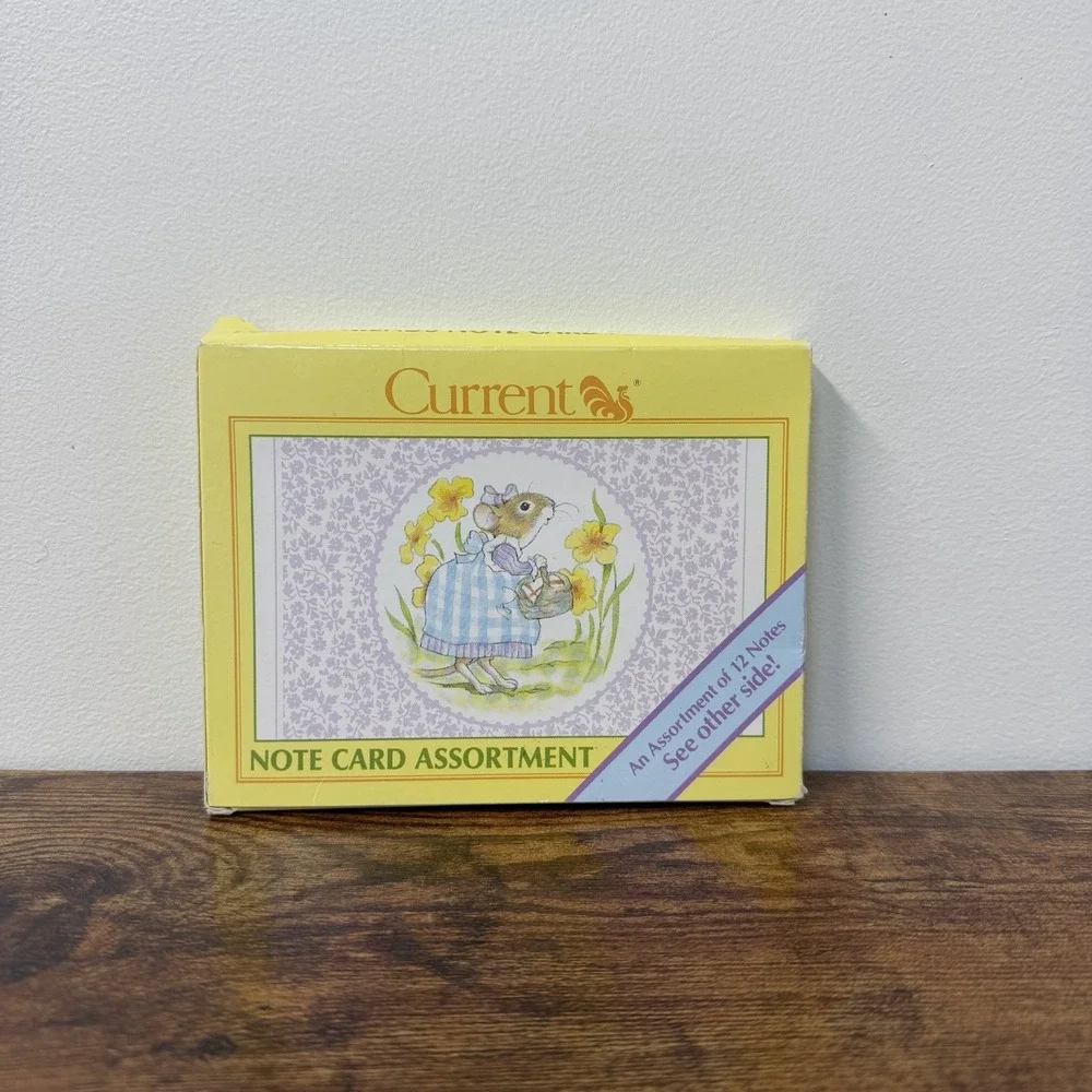 Vintage Current Note Cards Set of 12 Field Mouse Country 4 Designs Boxed 1980s